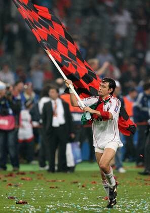Filippo Inzaghi (AC Mailand) winkt die Champions League Saison 2006 2007 als Sieger ab - Fußball EC 1 Herren Champions League 2006 2007, Finale, Endspiel, AC Mailand, Milan Einzelbild Athen Freude, Fußball EC 1 Herren Champions League 2006 2007, Finale, Endspiel, AC Mailand, Milan Einzelbild Athen Freude,