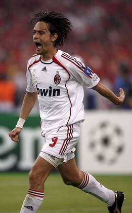 Filippo Inzaghi (AC Mailand) - Torjubel - EDITORIAL USE ONLY. No use with unauthorised audio, video, data, fixture lists, club league logos or live services. Online in-match use limited to 120 images, no video emulation. No use in betting, games or single club league player publications. Fußball EC 1 Herren Champions League Finale 2006 2007, Endspiel, Milan Einzelbild Athen Freude, Begeisterung, Fußball EC 1 Herren Champions League Finale 2006 2007, Endspiel, Milan Einzelbild Athen Freude, Begeisterung,