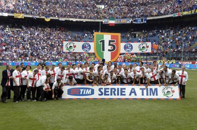 Inter Mailand - Italienischer Meister 2006 2007 -  Fußball Herren Serie A 2006 2007, 1. Italienische Liga, FC Internazionale Mailand, Italienische Meisterschaft Totale Giuseppe Meazza Stadion Mailand Freude, Fußball Herren Serie A 2006 2007, 1. Italienische Liga, FC Internazionale Mailand, Italienische Meisterschaft Totale Giuseppe Meazza Stadion Mailand Freude,