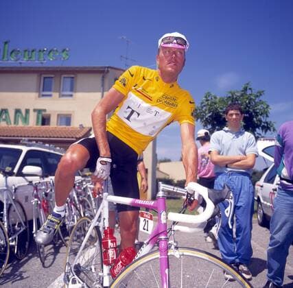 Bjarne Riis (Dänemark Team Telekom) Radsport Herren Tour de France 1996, Straßenradsport, Straße, Rad Einzelbild Aufnahmedatum geschätzt Radsport Herren Tour de France 1996, Straßenradsport, Straße, Rad Einzelbild Aufnahmedatum geschätzt