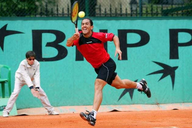 Guillermo Canas (Argentinien) -  (pan20475) Tennis Herren French Open 2007, Grand Slam, ATP Tour Einzelbild Roland Garros Paris Dynamik, Tennis Herren French Open 2007, Grand Slam, ATP Tour Einzelbild Roland Garros Paris Dynamik,  