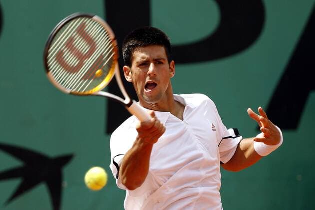 Novak Djokovic (Serbien) -  (pan20515) Tennis Herren French Open 2007, Grand Slam, ATP Tour Einzelbild Roland Garros Paris Dynamik, Tennis Herren French Open 2007, Grand Slam, ATP Tour Einzelbild Roland Garros Paris Dynamik,  