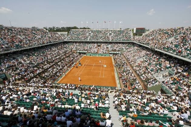 Center Court Philippe Chatrier während der French Open 2007 -  Tennis Herren French Open 2007, ATP Tour, Grand Slam, Sand, Sandplatz, Sandplatztennis, Sandplatzturnier Totale Roland Garros Paris Tennis Herren French Open 2007, ATP Tour, Grand Slam, Sand, Sandplatz, Sandplatztennis, Sandplatzturnier Totale Roland Garros Paris  