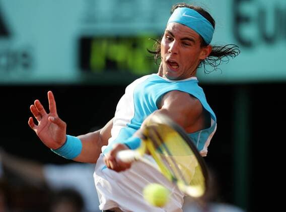 Rafael Nadal (Spanien) Tennis Herren French Open 2007, Grand Slam, ATP Tour Einzelbild Roland Garros Paris Dynamik, Tennis Herren French Open 2007, Grand Slam, ATP Tour Einzelbild Roland Garros Paris Dynamik,