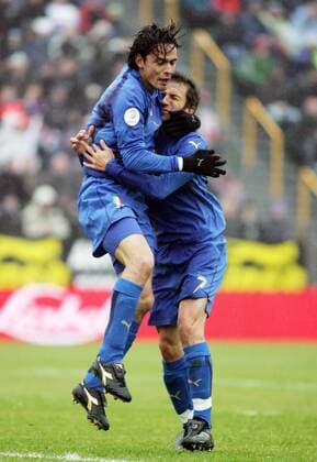 Filippo Inzaghi (li.) und Alessandro de Piero (beide Italien) - Torjubel - Fußball Länderspiel Herren EM Qualifikation, Nationalteam, Nationaltrikot, o0 2007 Gruppe Torshavn Freude, Begeisterung, Fußball Länderspiel Herren EM Qualifikation, Nationalteam, Nationaltrikot, o0 2007 Gruppe Torshavn Freude, Begeisterung,