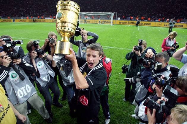 Marek Mintal (Nürnberg) - DFB Pokalsieger 2006 2007 Fußball 1. BL Herren DFB Pokal 2006 2007, Pokalspiel, Finale, Endspiel, Pokalfinale, Pokalendspiel, 1. FC Nürnberg Gruppe Berlin Freude, Begeisterung, Fußball 1. BL Herren DFB Pokal 2006 2007, Pokalspiel, Finale, Endspiel, Pokalfinale, Pokalendspiel, 1. FC Nürnberg Gruppe Berlin Freude, Begeisterung,