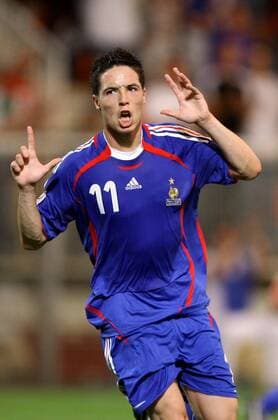 Samir Nasri (Frankreich) - Torjubel -  (pan20621) Fußball Länderspiel Herren EM Qualifikation 2007 Nationalmannschaft Nationaltrikot Einzelbild Auxerre Freude, Fußball Länderspiel Herren EM Qualifikation 2007 Nationalmannschaft Nationaltrikot Einzelbild Auxerre Freude,  