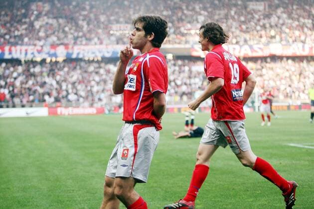 Juninho Pernambucano (Lyon) - Torjubel -  [pan20115] Fußball Herren Ligue 1 2006 2007, 1. Französische Liga, Olympique Lyon, Lyonnais Einzelbild Paris Ruhe Freude, Fußball Herren Ligue 1 2006 2007, 1. Französische Liga, Olympique Lyon, Lyonnais Einzelbild Paris Ruhe Freude,  