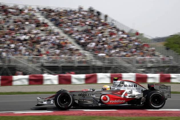 Lewis Hamilton (England McLaren Mercedes) in seinem Boliden Motorsport Grand Prix Herren Großer Preis von Kanada 2007, Formel 1 Weltmeisterschaft, F1, F, GP, WM, Freies Training Einzelbild Montreal Dynamik, Motorsport Grand Prix Herren Großer Preis von Kanada 2007, Formel 1 Weltmeisterschaft, F1, F, GP, WM, Freies Training Einzelbild Montreal Dynamik,