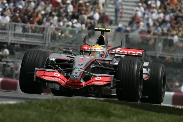 Lewis Hamilton (England McLaren Mercedes) in seinem Boliden Motorsport Grand Prix Herren Großer Preis von Kanada 2007, Formel 1 Weltmeisterschaft, F1, F, GP, WM Einzelbild Montreal Motorsport Grand Prix Herren Großer Preis von Kanada 2007, Formel 1 Weltmeisterschaft, F1, F, GP, WM Einzelbild Montreal