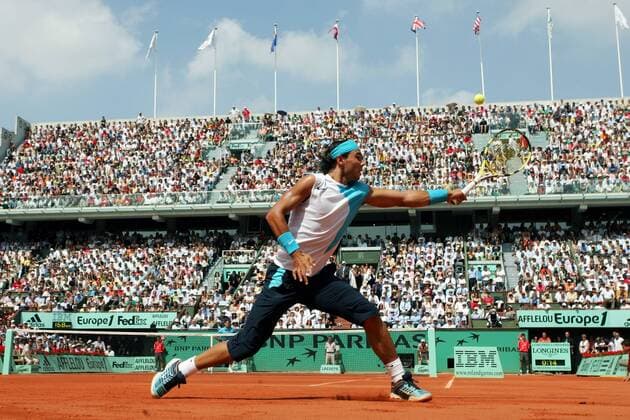 Rafael Nadal (Spanien) - Tennis Herren French Open 2007, Grand Slam, ATP Tour, Finale, Endspiel Einzelbild Roland Garros Paris Dynamik, Tennis Herren French Open 2007, Grand Slam, ATP Tour, Finale, Endspiel Einzelbild Roland Garros Paris Dynamik,