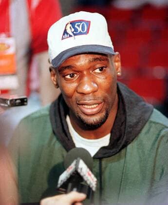 Shawn Kemp (Seattle Supersonics) im Interview -  (SEA96061303) Basketball Herren NBA 1995 1996 Porträt Seattle Basketball Herren NBA 1995 1996 Porträt Seattle