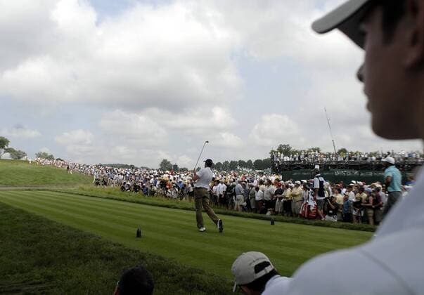 Geoff Ogilvy (Australien) - Abschlag -  (OAK20070614335) Golf Herren US Open 2007, PGA Tour, USA Totale Oakmont Golf Herren US Open 2007, PGA Tour, USA Totale Oakmont