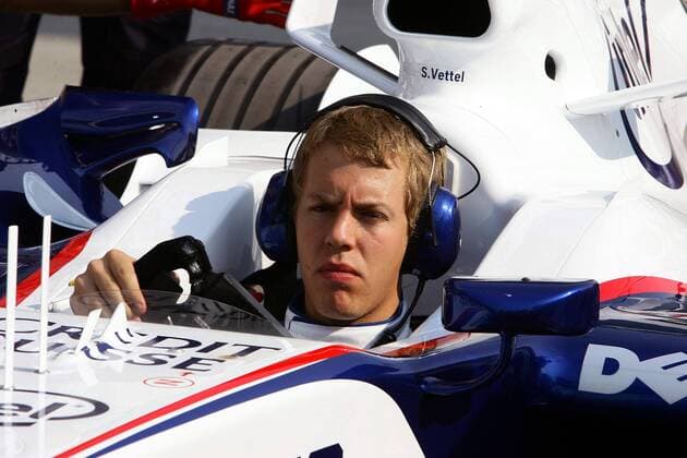 Sebastian Vettel (Deutschland BMW Sauber) im Cockpit seines Boliden Motorsport Grand Prix Herren Großer Preis der USA 2007, Formel 1 Weltmeisterschaft, F1, F, GP, WM, Test Einzelbild Indianapolis Motorsport Grand Prix Herren Großer Preis der USA 2007, Formel 1 Weltmeisterschaft, F1, F, GP, WM, Test Einzelbild Indianapolis