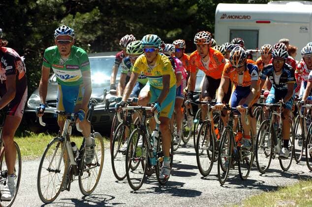 Christophe Moreau (Frankreich AG2R Prevoyance, li.) und Andrey Kashechkin (Kasachstan Astana, 2.v.li.) -  Radsport Herren Dauphine Libere 2007, ProTour, Straßenradsport, Straße, Rad, Totale 5. Etappe: Nyons - Digne les Bains Radsport Herren Dauphine Libere 2007, ProTour, Straßenradsport, Straße, Rad, Totale 5. Etappe: Nyons - Digne les Bains