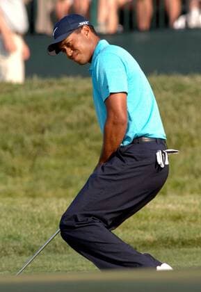Eldrick Tiger Woods (USA) enttäuscht -  (OAK2007061614) Golf Herren US Open 2007, PGA Tour Einzelbild Oakmont Enttäuschung, Golf Herren US Open 2007, PGA Tour Einzelbild Oakmont Enttäuschung,