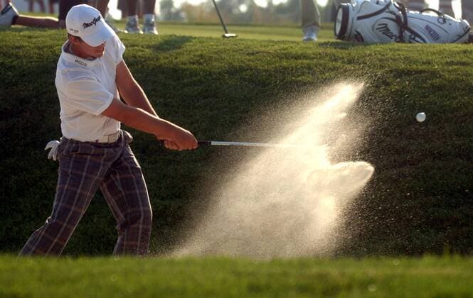 Aaron Baddeley (Australien) - Bunkerspiel -  (OAK20070616332) Golf Herren US Open 2007, PGA Tour Einzelbild Oakmont Golf Herren US Open 2007, PGA Tour Einzelbild Oakmont