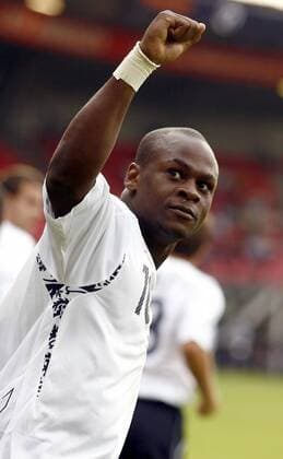 Leroy Lita (England U21) - Torjubel - EDITORIAL USE ONLY. No use with unauthorised audio, video, data, fixture lists, club league logos or live services. Online in-match use limited to 120 images, no video emulation. No use in betting, games or single club league player publications. Fußball EM Herren U 21 EM 2007, Länderspiel, Nationalteam, Nationaltrikot, Gruppe A Einzelbild Nijmegen Freude, Fußball EM Herren U 21 EM 2007, Länderspiel, Nationalteam, Nationaltrikot, Gruppe A Einzelbild Nijmegen Freude,