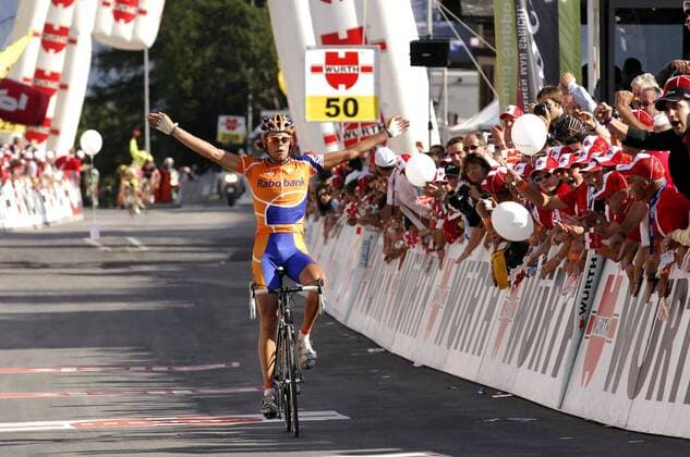 Thomas Dekker (Niederlande Rabobank) gewinnt die 6. Etappe der Tour de Suisse 2007 - Radsport Herren Tour de Suisse 2007, ProTour, Straßenradsport, Straße, Rad Totale 6. Etappe: Gibuiasco - Crans Montana Freude, Radsport Herren Tour de Suisse 2007, ProTour, Straßenradsport, Straße, Rad Totale 6. Etappe: Gibuiasco - Crans Montana Freude,