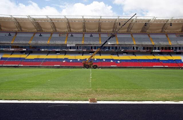 Vor Beginn der Copa America 2007 sind noch einige Bauarbeiten im Stadion Cachamay in Puerto Ordaz zu erledigen Fußball Länderspiel Herren Copa America 2007, Amerika, Südamerikameisterschaft, Südamerika Meisterschaft Totale Cachamay Puerto Ordaz Leere, Fußball Länderspiel Herren Copa America 2007, Amerika, Südamerikameisterschaft, Südamerika Meisterschaft Totale Cachamay Puerto Ordaz Leere,