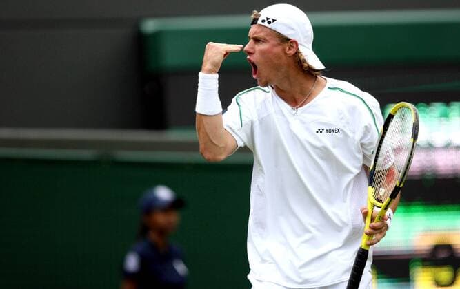 Lleyton Hewitt (Australien) wütend -  Tennis Herren All England Championships 2007, Grand Slam, ATP Tour Einzelbild Wimbledon London Wut, Tennis Herren All England Championships 2007, Grand Slam, ATP Tour Einzelbild Wimbledon London Wut,