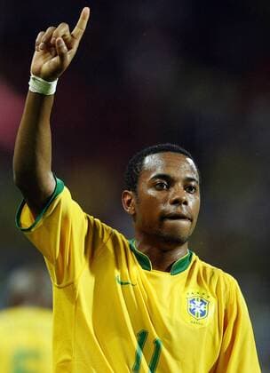 Robinho (Brasilien) - Torjubel Fußball Länderspiel Herren Copa America 2007, Amerika, Südamerika, Südamerikameisterschaft, Meisterschaft, Viertelfinale, Einzelbild Puerto La Cruz Freude, Fußball Länderspiel Herren Copa America 2007, Amerika, Südamerika, Südamerikameisterschaft, Meisterschaft, Viertelfinale, Einzelbild Puerto La Cruz Freude,