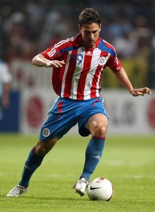 Jonathan Santana (Paraguay) am Ball Fußball Länderspiel Herren Copa America 2007, Amerika, Südamerikameisterschaft, Südamerika Meisterschaft, Gruppe C Einzelbild Barquisimeto Dynamik, Fußball Länderspiel Herren Copa America 2007, Amerika, Südamerikameisterschaft, Südamerika Meisterschaft, Gruppe C Einzelbild Barquisimeto Dynamik,