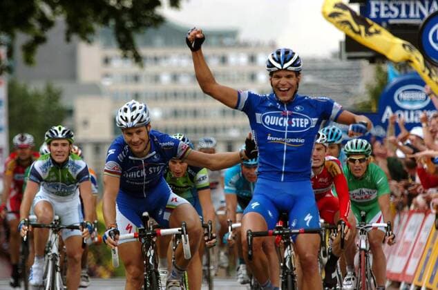 Gert Steegmans (re.) gewinnt die 2. Etappe der Tour de France 2007 vor Tom Boonen (beide Belgien Quick Step Innergetic) -  Radsport Herren Tour de France 2007, ProTour, Straßenradsport, Straße, Rad Gruppe 2. Etappe: Dünkirchen - Gent Freude, Radsport Herren Tour de France 2007, ProTour, Straßenradsport, Straße, Rad Gruppe 2. Etappe: Dünkirchen - Gent Freude,