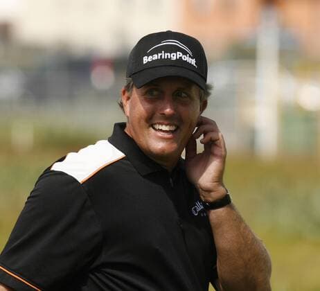 Phil Mickelson (USA) gut gelaunt während einer Practice Round bei den British Open Championship 2007 -  (LON2007071703) Golf Herren British Open Championship 2007, European PGA Tour, Training Porträt Carnoustie Golf Herren British Open Championship 2007, European PGA Tour, Training Porträt Carnoustie