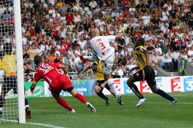 Cris (Lyon, 2.v.re.) trifft zum 2:1 -  (pan21460) Fußball Herren Trophee des Champions 2007, Französischer Supercup, Olympique Lyon - FC Sochaux Montbeliard 2:1 Gruppe 2008 Lyon Dynamik, Fußball Herren Trophee des Champions 2007, Französischer Supercup, Olympique Lyon - FC Sochaux Montbeliard 2:1 Gruppe 2008 Lyon Dynamik,  