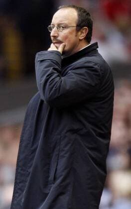 Trainer Rafael Benitez (Liverpool) nachdenklich - EDITORIAL USE ONLY. No use with unauthorised audio, video, data, fixture lists, club league logos or live services. Online in-match use limited to 120 images, no video emulation. No use in betting, games or single club league player publications. Fußball Herren English Premier League 2007 2008, 1. Englische Liga, FC Liverpool, Vdig Einzelbild Liverpool Fußball Herren English Premier League 2007 2008, 1. Englische Liga, FC Liverpool, Vdig Einzelbild Liverpool