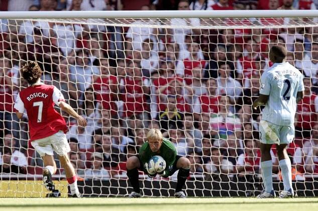 Torwart Kasper Schmeichel (Manchester City) hält -  Fußball Herren English Premier League 2007 2008, 1. Englische Liga, Arsenal FC London - Manchester City 1:0 Gruppe London Abwehr, Fußball Herren English Premier League 2007 2008, 1. Englische Liga, Arsenal FC London - Manchester City 1:0 Gruppe London Abwehr,