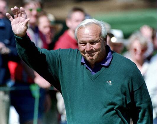 Themen der Woche - SPORT Bilder des Tages - SPORT Golflegende Arnold Palmer (USA) -  (AUG97040809) Golf Herren Masters Tournament 1997, PGA Tour, Training Porträt Augusta Golf Herren Masters Tournament 1997, PGA Tour, Training Porträt Augusta