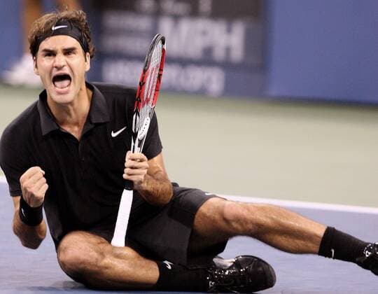 Roger Federer (Schweiz) - Sieger der US Open 2007 -  Tennis Herren US Open 2007, Grand Slam, ATP Tour, Finale Einzelbild Flushing Meadow New York, NY, N.Y. Freude, Begeisterung, Tennis Herren US Open 2007, Grand Slam, ATP Tour, Finale Einzelbild Flushing Meadow New York, NY, N.Y. Freude, Begeisterung,