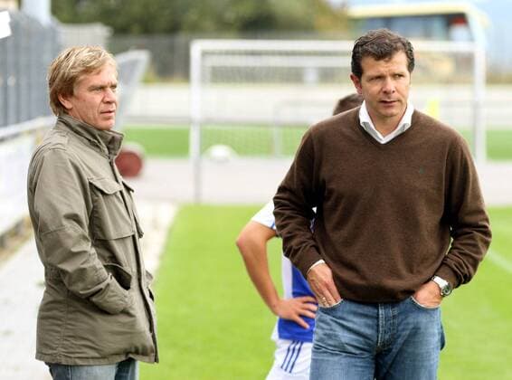 Sportlicher Leiter Manfred Allig (li.) und Trainer Andreas Möller (beide Aschaffenburg) Fußball Herren Oberliga Hessen, Saison 2007 2008, SV Viktoria Aschaffenburg Gruppe Wiesbaden Fußball Herren Oberliga Hessen, Saison 2007 2008, SV Viktoria Aschaffenburg Gruppe Wiesbaden