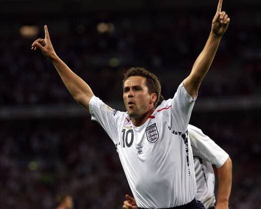 Michael Owen (England) - Torjubel -  Fußball Länderspiel Herren EM Qualifikation 2007, Nationalmannschaft, Nationaltrikot Einzelbild London Freude, Fußball Länderspiel Herren EM Qualifikation 2007, Nationalmannschaft, Nationaltrikot Einzelbild London Freude,