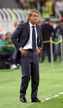 Trainer Roberto Mancini (Inter Mailand) enttäuscht -  Fußball EC 1 Herren Champions League 2007 2008, FC Internazionale Mailand Einzelbild Istanbul Enttäuschung, Fußball EC 1 Herren Champions League 2007 2008, FC Internazionale Mailand Einzelbild Istanbul Enttäuschung,