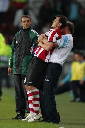 Physiotherapeut Mart van der Heuvel (re.) und Dako Lazovic (beide Eindhoven) -  Fußball EC 1 Herren Champions League 2007 2008, PSV Eindhoven Gruppe Eindhoven Fußball EC 1 Herren Champions League 2007 2008, PSV Eindhoven Gruppe Eindhoven