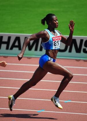 Merlene Ottey (Slowenien) -  Leichtathletik WM Damen WM 2007, Nationaltrikot, 100m, 100 m, Meter, Sprint, Kurzstrecke Einzelbild Osaka Dynamik, Leichtathletik WM Damen WM 2007, Nationaltrikot, 100m, 100 m, Meter, Sprint, Kurzstrecke Einzelbild Osaka Dynamik,