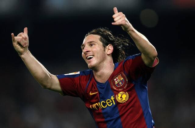 Lionel Messi (FC Barcelona) - Torjubel -  (pan22387) Fußball Herren Primera Division 2007 2008, 1. Spanische Liga, FC Barcelona, Barca Einzelbild Barcelona Freude, Fußball Herren Primera Division 2007 2008, 1. Spanische Liga, FC Barcelona, Barca Einzelbild Barcelona Freude, 
