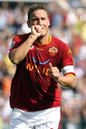 Francesco Totti (AS Rom) - Torjubel -  Fußball Herren Serie A 2007 2008, 1. Italienische Liga, AS Rom, Roma Einzelbild Rom Fußball Herren Serie A 2007 2008, 1. Italienische Liga, AS Rom, Roma Einzelbild Rom