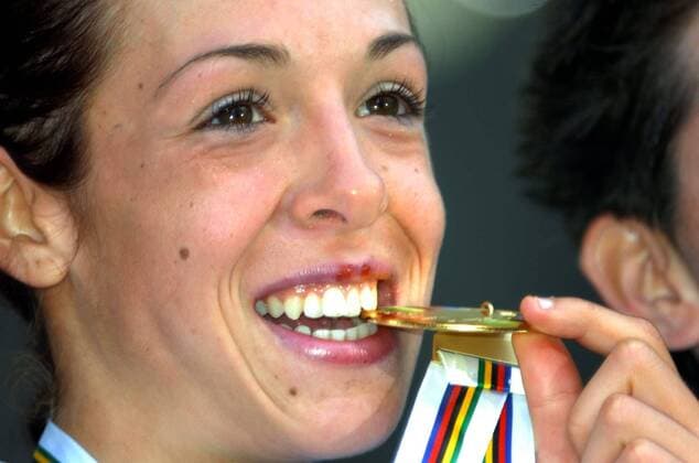 Marta Bastianelli (Italien) - Weltmeisterin 2007 - Radsport WM Damen WM 2007, Straßenradsport, Straße, Rad, Porträt Stuttgart Freude, Radsport WM Damen WM 2007, Straßenradsport, Straße, Rad, Porträt Stuttgart Freude,
