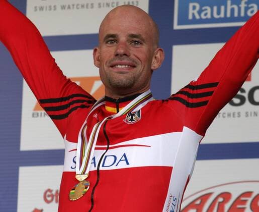 Stefan Schumacher (Deutschland) - Dritter der Weltmeisterschaft 2007 in Stuttgart Radsport WM Herren WM 2007, Straßenradsport, Straße, Rad o0 Nationaltrikot Einzelbild Stuttgart Freude, Radsport WM Herren WM 2007, Straßenradsport, Straße, Rad o0 Nationaltrikot Einzelbild Stuttgart Freude,