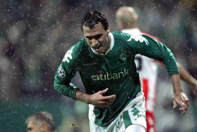 Hugo Almeida (Bremen) - Torjubel Fußball EC 1 Herren Champions League 2007 2008, SV Werder Bremen Einzelbild Bremen Freude, Fußball EC 1 Herren Champions League 2007 2008, SV Werder Bremen Einzelbild Bremen Freude,