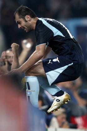 Goran Pandev (Lazio Rom) - Torjubel -  Fußball EC 1 Herren Champions League 2007 2008, Lazio Rom Einzelbild Rom Freude, Begeisterung, Fußball EC 1 Herren Champions League 2007 2008, Lazio Rom Einzelbild Rom Freude, Begeisterung,