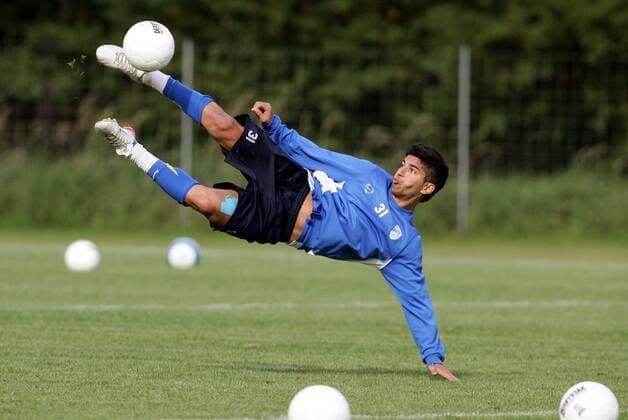 Pardis Fardjad (Jena) - Seitfallzieher Fußball 2. BL Herren Saison 2007 2008, FC Carl Zeiss Jena, Training, Trainingslager Einzelbild Wesendorf Dynamik, Fußball 2. BL Herren Saison 2007 2008, FC Carl Zeiss Jena, Training, Trainingslager Einzelbild Wesendorf Dynamik,