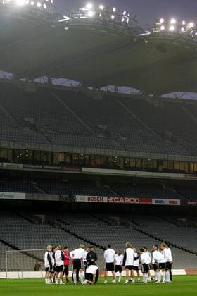 Mannschaftsbesprechung Deutschland Fußball Herren Nationalteam 2007, Training Totale Croke Park Dublin Fußball Herren Nationalteam 2007, Training Totale Croke Park Dublin