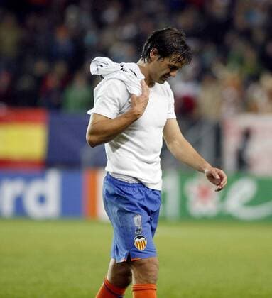 Fernando Morientes (Valencia) enttäuscht -  - NOxONLINExUSE Fußball EC 1 Herren Champions League 2007 2008, Valencia CF Einzelbild Trondheim Enttäuschung, Fußball EC 1 Herren Champions League 2007 2008, Valencia CF Einzelbild Trondheim Enttäuschung,