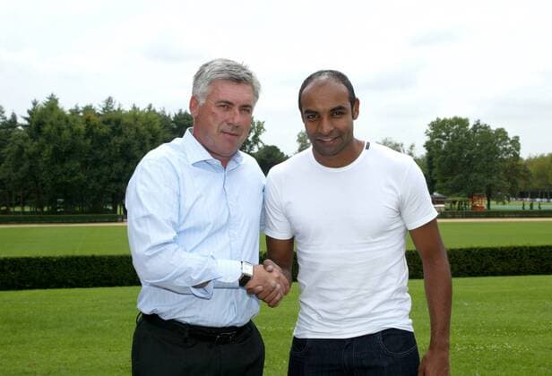 Trainer Carlo Ancelotti (li.) und Emerson (beide AC Mailand) - Shakehands - Fußball Herren Serie A 2007 2008, 1. Italienische Liga, Milan Gruppe Mailand Fußball Herren Serie A 2007 2008, 1. Italienische Liga, Milan Gruppe Mailand