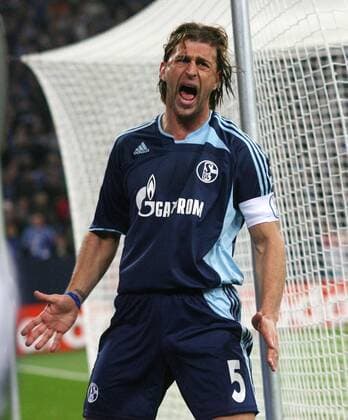 Marcelo Jose Bordon (Schalke) verzweifelt Fußball EC 1 Herren Champions League 2007 2008, FC Schalke 04 Einzelbild Gelsenkirchen Enttäuschung, Verzweiflung, Wut Fußball EC 1 Herren Champions League 2007 2008, FC Schalke 04 Einzelbild Gelsenkirchen Enttäuschung, Verzweiflung, Wut